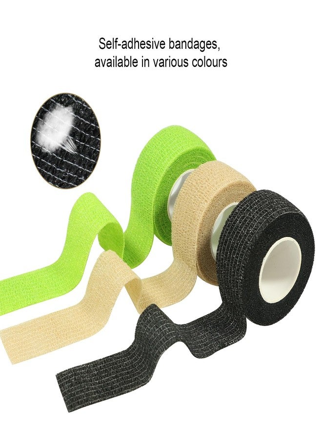 GooGou Self Adhesive Wrap Bandage Cohesive Bandage Breathable Self Adherent Wrap for Sprain Swelling and Soreness on Wrist and Ankle 10PCS 1 in X 14.7 ft (Black) - Image 5